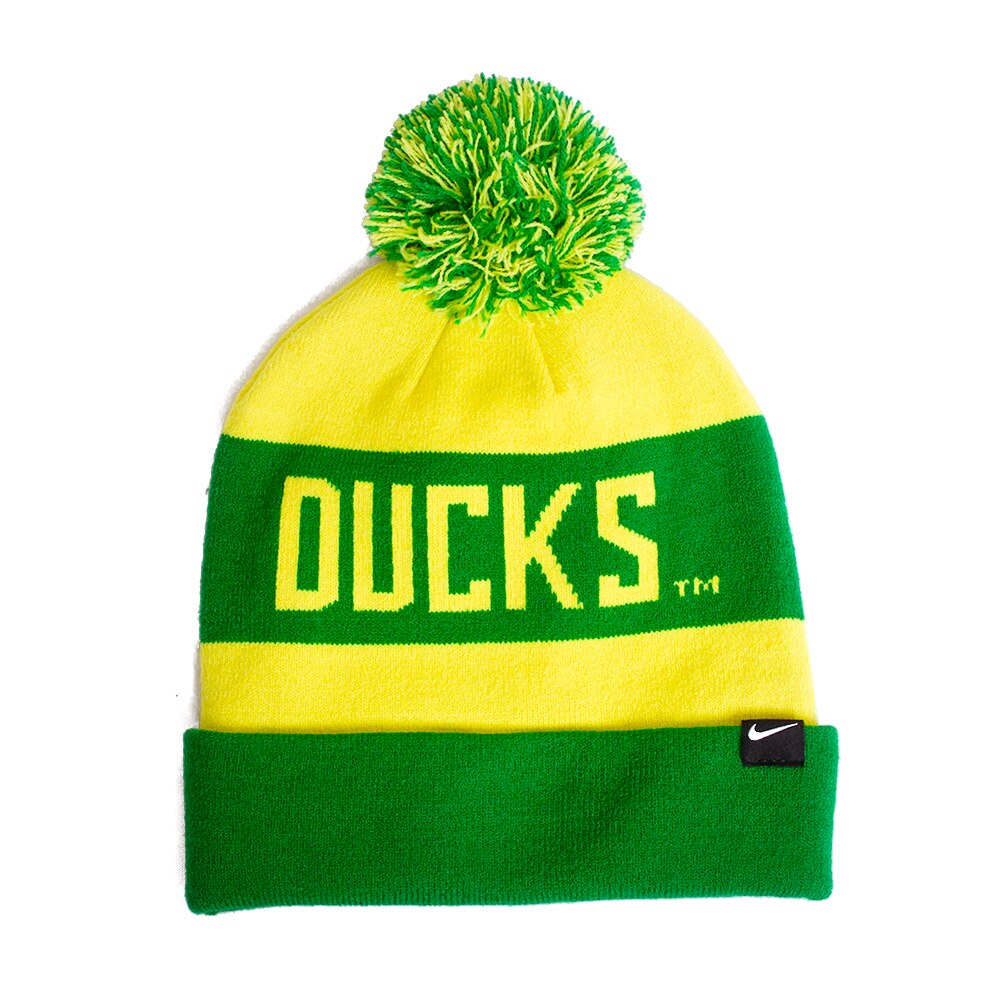 Fighting Duck, Nike, Green, Beanie, Acrylic, Accessories, Unisex, Peak, Pom, Hat, 799512